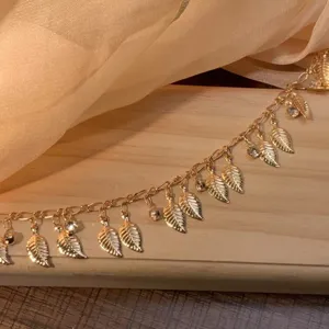 DIY Leaf Rhinestone Body Chain Ancient Style Copper Metal Tassel Headpiece Waist Chain Jewelry Making Material