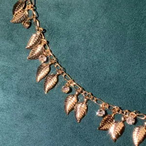 Gold leaf rhinestone chain DIY accessory for exotic headpiece waist jewelry handcraft project.