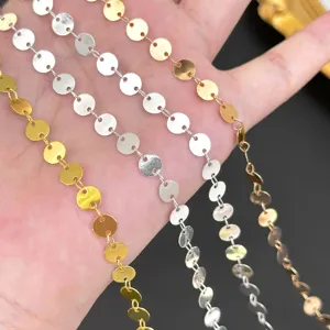 Chaîne Disque en Pur Cuivre Accessoires de Fabrication de Bijoux DIY Style Ancien Glands Chaîne Vêtements Exotiques Métal