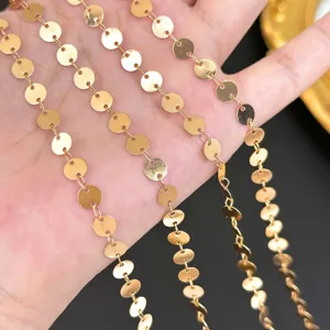 Chaîne à disques dorés accessoires de bijoux DIY chaîne en métal pour loisirs créatifs
