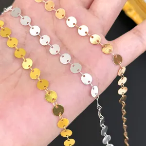 Chaîne de disque en métal DIY chaîne de pièces en laiton pour accessoires de bijoux