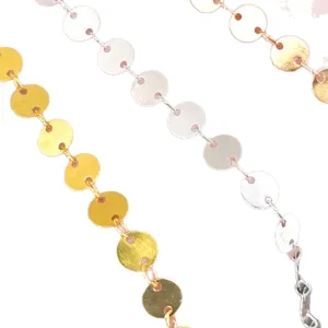 DIY chaîne de pièces en métal 6mm fabrication de bijoux accessoires artisanat or argent