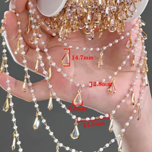 DIY perle cristal goutte chaîne accessoire pour Hanfu taille chaîne bracelet vêtement