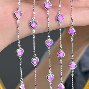 DIY purple heart chain jewelry material for Hanfu Lolita necklace bracelet accessories.
