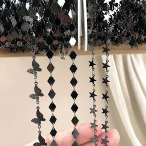DIY Metal Chain Frosted Butterfly Pentagram Diamond Flake Chain Clothing Accessories Halloween Dark Style Jewelry Craft