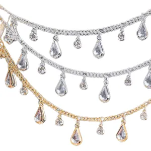 DIY meerlagige ketting kristal druppel strass sieraden accessoires voor Hanfu halsketting