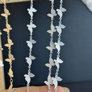DIY Chaîne Papillon Givré Bracelet Collier Fait Main Accessoires De Bijoux Doré