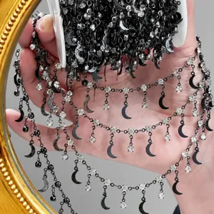 chaine lune strass diy pour fabrication de bijoux collier bracelet fait main accessoire