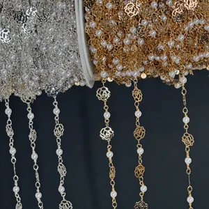 Accessoire de chaîne de perles et de roses DIY pour bijoux faits main et détails