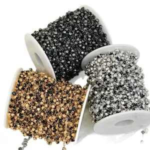 DIY Chaine Perlee Strass Colliers Bracelets Accessoires de Fabrication de Bijoux Bobines