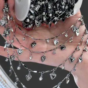 DIY Iron Heart Chain Rhinestone Chain Color Preserved Chain Hair Braiding Performance Costume Material Craft