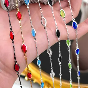 DIY Copper Horse Eye Rhinestone Chain Multi Color Tassel Hair Accessories Jewelry Findings Craft Material