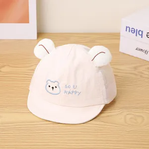 Berretto da Baseball in Rete Ricamato con Orso Cartone Animato per Bambini con Orecchie di Animali Cappello da Sole Traspirante per Viaggi all'Aperto Ragazzi Ragazze