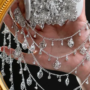 DIY hollow rose chain details for lolita clothing and handmade jewelry accessories