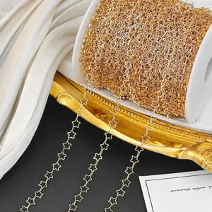 Gold star chain mini hollow pentagram chain DIY bracelet necklace jewelry making accessories