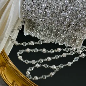 Chaine perles strass DIY 6mm bordure pour vetements voile de mariee art decoration