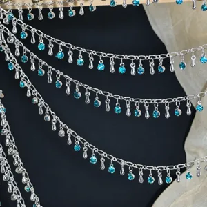 DIY chaine strass goutte d'eau accessoire cheveux style ancien pour creation de bijoux.