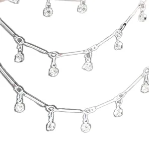 DIY silver rhinestone tassel chain for vintage costume hair accessories jewelry making