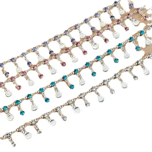 Chaine coquillage strass cuivre frange collier bracelet accessoires de bijoux DIY