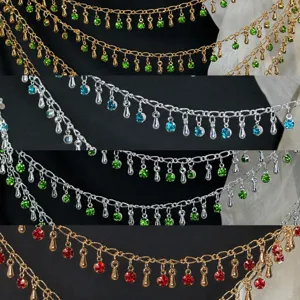 DIY Chaine en Cuivre Strass Chaine Goutte d'Eau Style Ancien Accessoires de Coiffe Bijoux de Mode Galvanisés