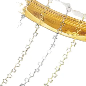 DIY copper hollow star chain jewelry accessories for handmade bracelet necklace making