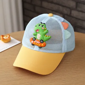 Schattige Cartoon Dinosaurus Kinderen Honkbalpet Ademend Mesh Patchwork Verstelbaar Zonbescherming Zonnehoed Voor Jongens Meisjes Reizen Buiten