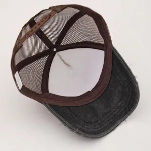 Vintage Wasched Trucker Cap Netz Baseballcap Atmungsaktive Snapback Mütze Freizeit