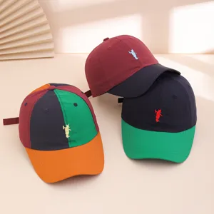 Stijlvolle colorblock honkbalpet, sneldrogende sportpet met geborduurde berenontwerp voor lente