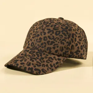 Gorra de Béisbol de Moda con Estampado de Leopardo Visera Curva Rígida Sombrero de Sol Ajustable al Aire Libre para Viajes Casual