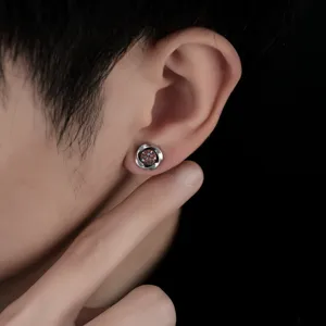 Stylish Moebius ring ear clips with sparkling colorful crystal center for men and women daily wear.