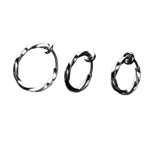 Mobius Twist Oorclips Zonder Gaatje Set Zilver Minimalistische Oorbellen Dames Mode