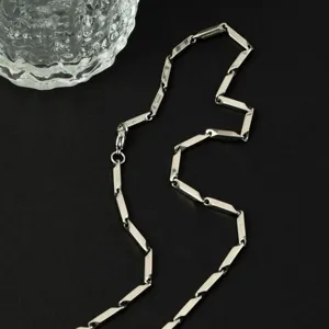 Titanium steel geometric link necklace fashion silver chain jewelry for men and women chic everyday style