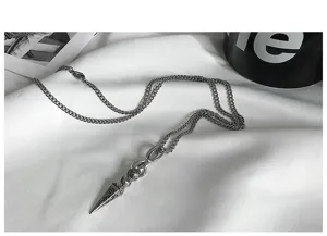 Men titanium steel vajra pestle pendant necklace punk gothic dark style jewelry