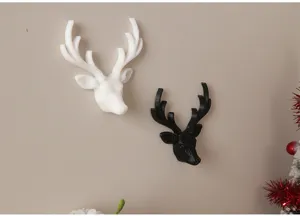 Mini décoration murale tête de cerf, déco rétro créative pour maison détail vue.