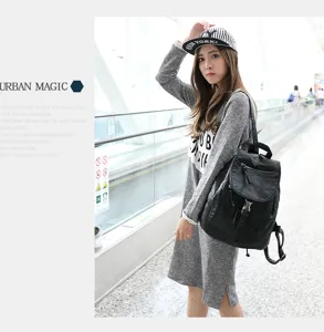 Washed soft leather backpack for women, stylish travel shoulder bag and college daypack.