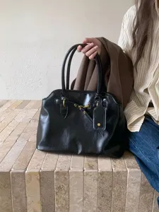 Retro large capacity shell handbag stylish briefcase shoulder bag versatile daily design