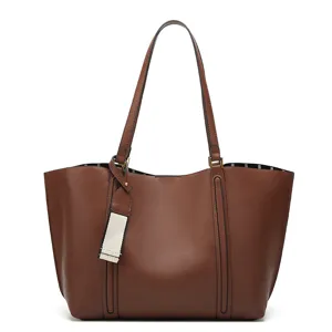 Women's Fashion Casual PU Leather Tote Bag Large Capacity Vintage Commuter Shoulder Bag Retro Handbag