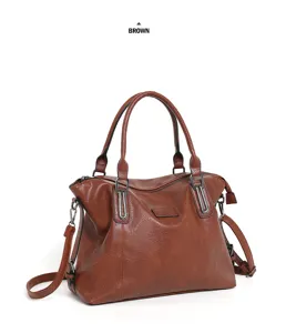 Women brown tote bag vintage shoulder handbag large capacity casual commuter fashion bag