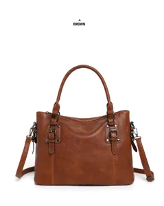 Brown retro shoulder bag detail view, casual everyday commute handbag hardware accent.
