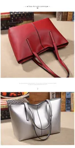 Casual travel PU leather tote bag for women, large capacity vintage shoulder handbag.