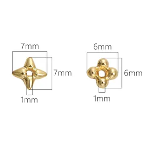 Vue détaillée de perles d'espacement dorées de 7mm et 6mm pour la création de bijoux