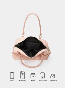 Gran bolsa de viaje rosa para mujer elegante bolso de hombro casual para uso diario.