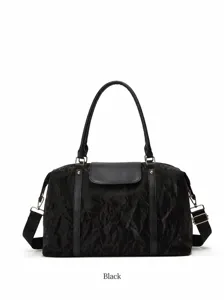 Bolso de mano de viaje negro gran capacidad bolso de hombro informal cruzado simple para mujer