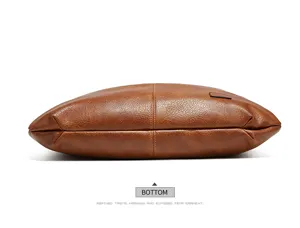 Bottom detail view of retro brown PU leather shoulder bag, casual fashion hobo handbag.