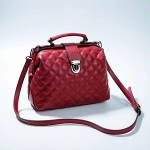 Boston Satchel Bag Quilted PU Leather Top Handle Shoulder Crossbody Handbag For Women Vintage Lock Fashion Purse