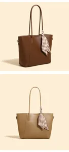 Women large capacity tote bag with checkerboard ribbon stylish shoulder bag daily use