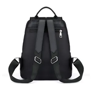 Fashion black oxford cloth casual backpack for women daily travel large capacity bag
