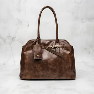 Retro PU Leather Shell Handbag Large Capacity Versatile Shoulder Bag Elegant Commuter Tote Bag For Women