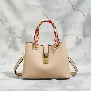 Women Large Capacity PU Leather Tote Bag Fashion Retro Designer Handbag Casual Chic Shoulder Crossbody Bag With Scarf