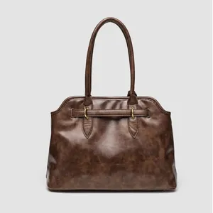 Retro lazy style large capacity versatile shoulder bag high-end niche design shell handbag